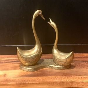 *SOLD* Vintage Brass Swans